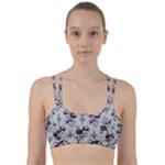 Elegant Purple Floral Jacquard Mesh Lace Fabric Line Them Up Sports Bra