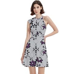 Cocktail Party Halter Sleeveless Dress With Pockets 