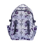 Elegant Purple Floral Jacquard Mesh Lace Fabric Carry-on Double Buckle Travel Backpack