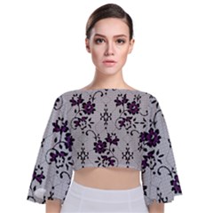 Tie Back Butterfly Sleeve Chiffon Top 