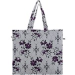 Elegant Purple Floral Jacquard Mesh Lace Fabric Canvas Travel Bag