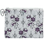 Elegant Purple Floral Jacquard Mesh Lace Fabric Canvas Cosmetic Bag (XXL)