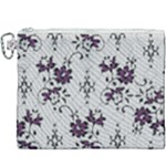 Elegant Purple Floral Jacquard Mesh Lace Fabric Canvas Cosmetic Bag (XXXL)