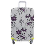 Elegant Purple Floral Jacquard Mesh Lace Fabric Luggage Cover (Medium)