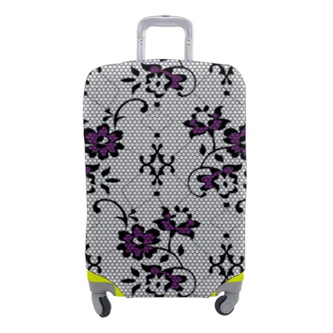 Elegant Purple Floral Jacquard Mesh Lace Fabric Luggage Cover (Small) from ArtsNow.com