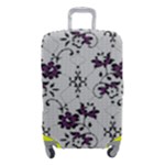 Elegant Purple Floral Jacquard Mesh Lace Fabric Luggage Cover (Small)