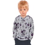 Elegant Purple Floral Jacquard Mesh Lace Fabric Kids  Overhead Hoodie