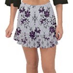 Elegant Purple Floral Jacquard Mesh Lace Fabric Fishtail Mini Chiffon Skirt