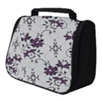 Elegant Purple Floral Jacquard Mesh Lace Fabric Full Print Travel Pouch (Small)