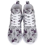 Elegant Purple Floral Jacquard Mesh Lace Fabric Women s Lightweight High Top Sneakers