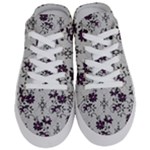 Elegant Purple Floral Jacquard Mesh Lace Fabric Half Slippers