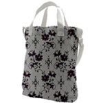 Elegant Purple Floral Jacquard Mesh Lace Fabric Canvas Messenger Bag