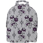 Elegant Purple Floral Jacquard Mesh Lace Fabric Mini Full Print Backpack