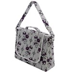 Elegant Purple Floral Jacquard Mesh Lace Fabric Box Up Messenger Bag