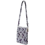 Elegant Purple Floral Jacquard Mesh Lace Fabric Multi Function Travel Bag