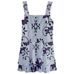 Elegant Purple Floral Jacquard Mesh Lace Fabric Kids  Layered Skirt Swimsuit