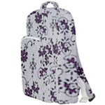 Elegant Purple Floral Jacquard Mesh Lace Fabric Double Compartment Backpack