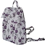 Elegant Purple Floral Jacquard Mesh Lace Fabric Buckle Everyday Backpack