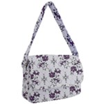 Elegant Purple Floral Jacquard Mesh Lace Fabric Courier Bag