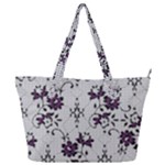 Elegant Purple Floral Jacquard Mesh Lace Fabric Full Print Shoulder Bag