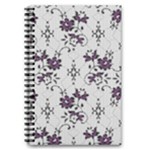 Elegant Purple Floral Jacquard Mesh Lace Fabric 5.5  x 8.5  Notebook