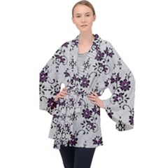 Long Sleeve Velvet Kimono  