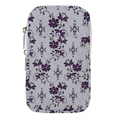 Elegant Purple Floral Jacquard Mesh Lace Fabric Waist Pouch (Small) from ArtsNow.com