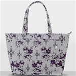 Elegant Purple Floral Jacquard Mesh Lace Fabric Back Pocket Shoulder Bag 