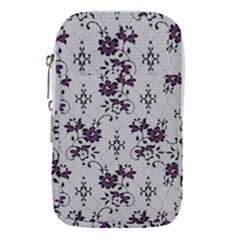 Elegant Purple Floral Jacquard Mesh Lace Fabric Waist Pouch (Large) from ArtsNow.com