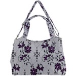 Elegant Purple Floral Jacquard Mesh Lace Fabric Double Compartment Shoulder Bag