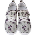 Elegant Purple Floral Jacquard Mesh Lace Fabric Men s Velcro Strap Shoes