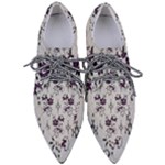 Elegant Purple Floral Jacquard Mesh Lace Fabric Pointed Oxford Shoes