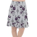 Elegant Purple Floral Jacquard Mesh Lace Fabric Fishtail Chiffon Skirt