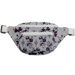 Elegant Purple Floral Jacquard Mesh Lace Fabric Fanny Pack