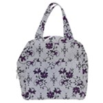 Elegant Purple Floral Jacquard Mesh Lace Fabric Boxy Hand Bag