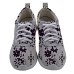 Elegant Purple Floral Jacquard Mesh Lace Fabric Women Athletic Shoes