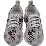 Elegant Purple Floral Jacquard Mesh Lace Fabric Kids Athletic Shoes