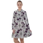 Elegant Purple Floral Jacquard Mesh Lace Fabric All Frills Dress