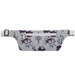 Elegant Purple Floral Jacquard Mesh Lace Fabric Active Waist Bag