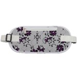 Elegant Purple Floral Jacquard Mesh Lace Fabric Rounded Waist Pouch