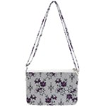 Elegant Purple Floral Jacquard Mesh Lace Fabric Double Gusset Crossbody Bag