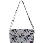 Elegant Purple Floral Jacquard Mesh Lace Fabric Removable Strap Clutch Bag