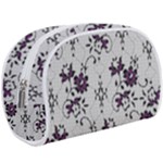 Elegant Purple Floral Jacquard Mesh Lace Fabric Make Up Case (Large)