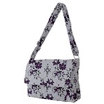 Elegant Purple Floral Jacquard Mesh Lace Fabric Full Print Messenger Bag (M)