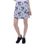 Elegant Purple Floral Jacquard Mesh Lace Fabric Tennis Skirt