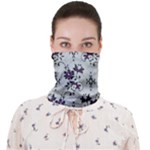 Elegant Purple Floral Jacquard Mesh Lace Fabric Face Covering Bandana (Adult)