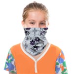 Elegant Purple Floral Jacquard Mesh Lace Fabric Face Covering Bandana (Kids)