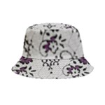 Elegant Purple Floral Jacquard Mesh Lace Fabric Bucket Hat