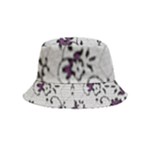 Elegant Purple Floral Jacquard Mesh Lace Fabric Bucket Hat (Kids)