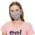 Elegant Purple Floral Jacquard Mesh Lace Fabric Crease Cloth Face Mask (Adult)